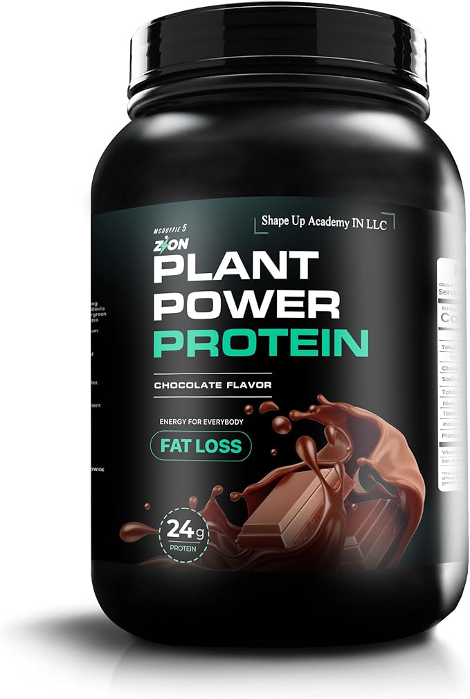 Zion Protein 100% Plant-Based Protein Powder Creamy Chocolated Fudge - 24g High Impact Plant Protein Low Net Carb No Lactose Ingredients for Shakes &amp Smoothies