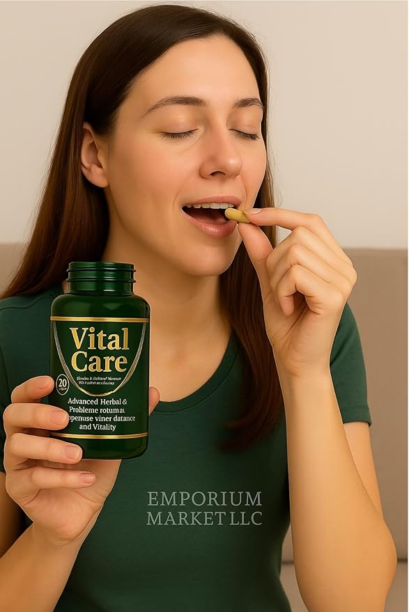 Vital Care – Advanced Herbal &amp Probiotic Supplement | Supports Natural Detox Natural Organic Purifier| 30 Capsules for Daily Wellness Energy &amp Vitality 1 Bottle (3) Vital