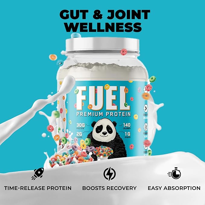 Underground Bio Labs Panda Fuel Premium Protein WheyHydrolyzed CollagenCaseinProbiotics Enzymes Keto FriendlyTime Release 25 Servings (2.5 Pound Fruity Cereal)