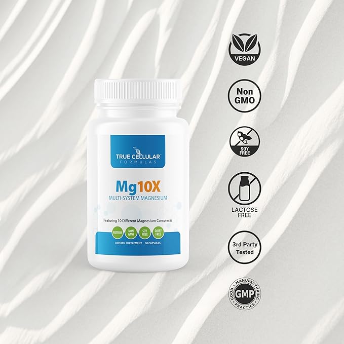 Mg10X Multi-System Magnesium | Supplement to Support Sleep - 60 Capsules | Enhanced Sleep Immune System &amp Metabolic Support | Includes Magnesium Glycinate Citrate and More