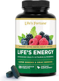 Life's Energy Advanced Daily Multivitamin for Men &amp Women Energy &amp Immune Support Supplement with Super Greens - Antioxidants &amp Enzymes - Iron Free Vegetarian 120 Tablets by Life's Fort