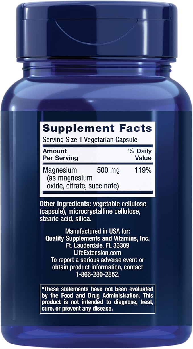 Life Extension Super Ubiquinol CoQ10 with Enhanced Mitochondrial Support ubiquinol CoQ10 &amp Magnesium Caps 500 mg Magnesium Oxide Citrate Succinate Heart Health