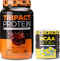 Nutrology TRIPACT Protein Powder 7-in-1 Meal Replacement Shake Creamy Chocolate (40 Servings) BCAA Natural Plant Based BCAA Powder Lemonade Flavor (30 Servings)
