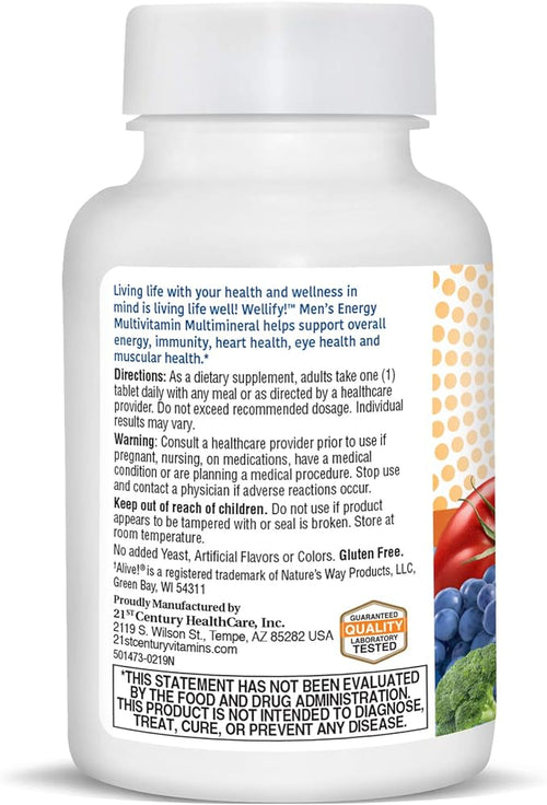 21st Century Wellify Men's Energy Multivitamins with Minerals 65 Count (Pack of 2)