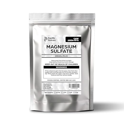 Pacific Pelican's Magnesium Sulfate (Epsom Salt) - Multi-Use: Plant Growth Agriculture Textile Dyeing Brewing (3lb)