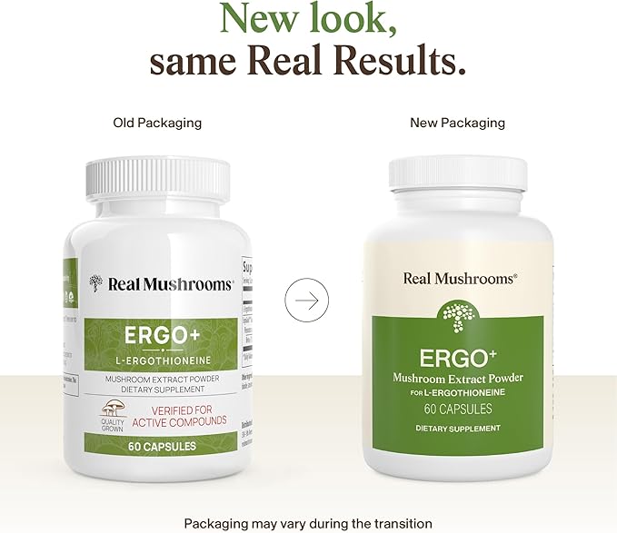 Real Mushrooms Ergothioneine Supplement – Golden Oyster Mushroom with Beta-Glucans – L-Ergothienine Extract Poweder – Organic Vegan Non-GMO No Fillers – 60 Capsules Mushroom Supplement for Humans