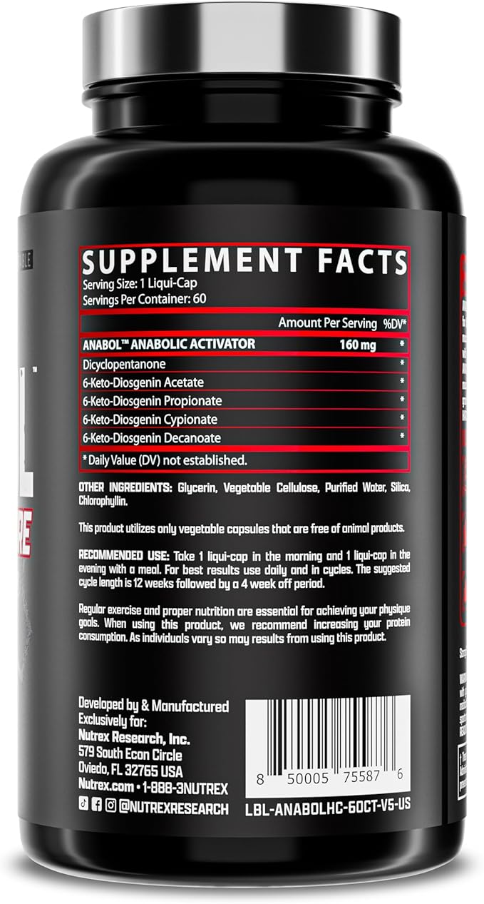 Nutrex Research Anabol Hardcore &amp Vitadapt Complete Sports Multivitamin with KSM-66 Ashwagandha