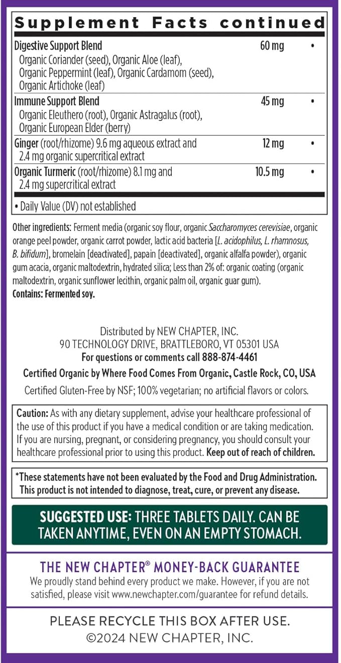 New Chapter Women's Multivitamin 40+ Advanced Formula for HeartHormoneImmune&ampEnergy SupportHigher Levels of Whole-Food Fermented B Vitamins +D3Made Organic Non-GMO Ingredients96 Count (Pack o