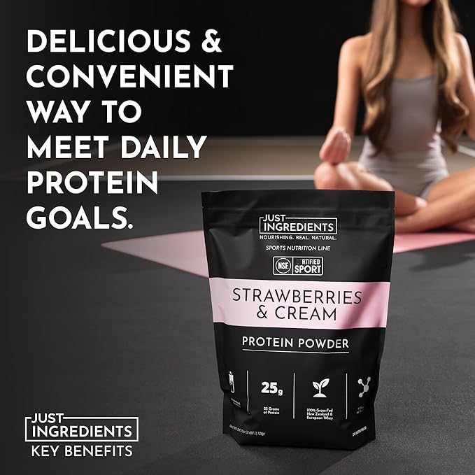 JUST INGREDIENTS Strawberries and Cream Protein Powder - NSF
