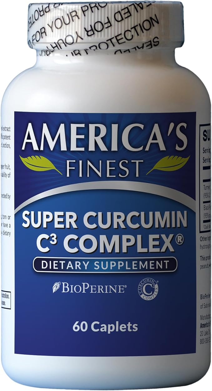 AFI Super Curcumin C3 Complex 1000mg Turmeric 95% no oxalates Black Pepper Extract Max Absorption for Joint Health Vegetarian Gluten-Free Non-GMO