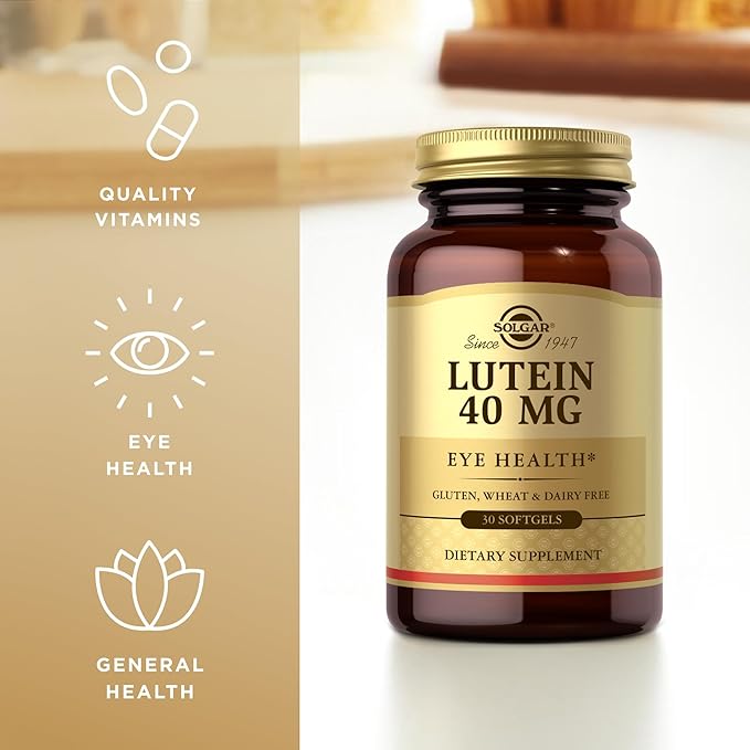 Solgar Lutein 40 mg 30 Softgels (Pack of 3) - Supports Eye Health - Helps Filter Out Blue Light - Contains FloraGLO Lutein - Gluten Free Dairy Free - 90 Total Servings