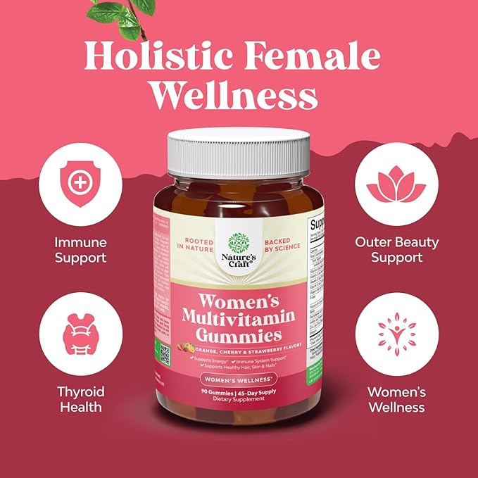 Bundle of Perimenopause Supplement with Maca Root Vitex Berry Black Cohosh for Hot Flashes Night Sweats Hormone Balance &amp Mood and Delicious Daily Women's Multivitamin Gummies for Energy and Immun