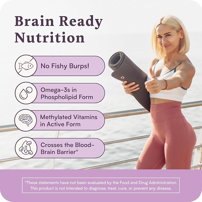 Accentrate110 - Focus Supplement - Methylated Vitamin B Complex with Omega 3 Fatty Acid Supplement - L-Methylfolate Vitamin B12 P-5-P Riboflavin VIT D – 60 Softgels (1 Month Supply)