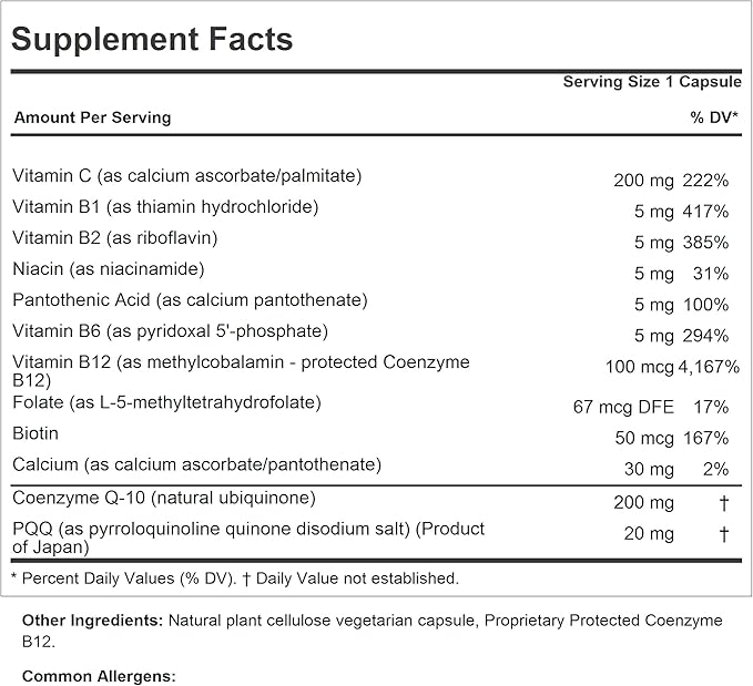 ANDREW LESSMAN Coenzyme Q-10 200 Plus PQQ 20mg - 240 Capsules - Maintains CoQ10 Levels Optimum Cellular Energy Supports Energy Production Heart Brain Liver Kidney Pancreas. No Additives
