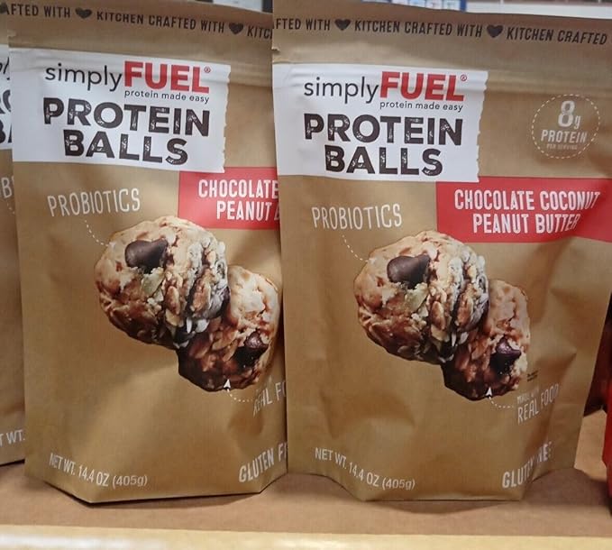 Simply Fuel Protein Balls Chocolate Coconut Peanut Butter (14.4 Ounce) (Pack of 1)