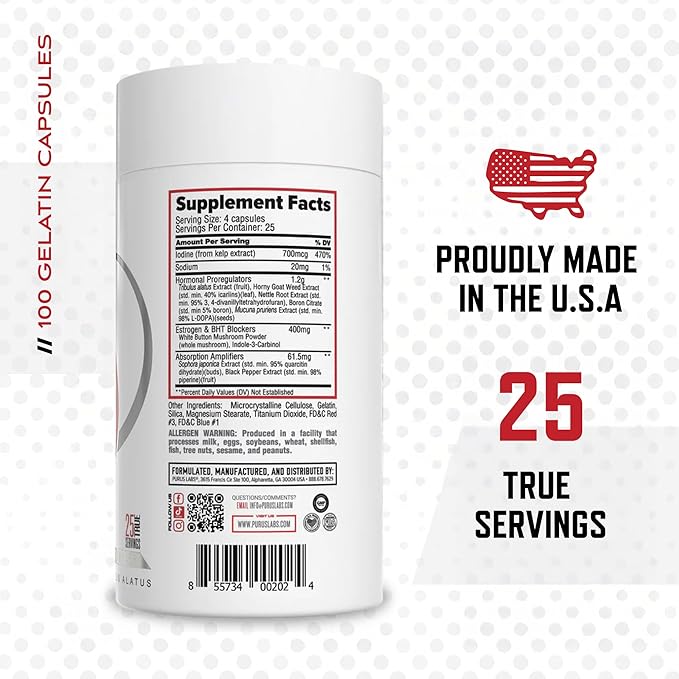 Purus Labs Recycle 100 Gelatin Capsules | Hormone Optimization | 25 Servings