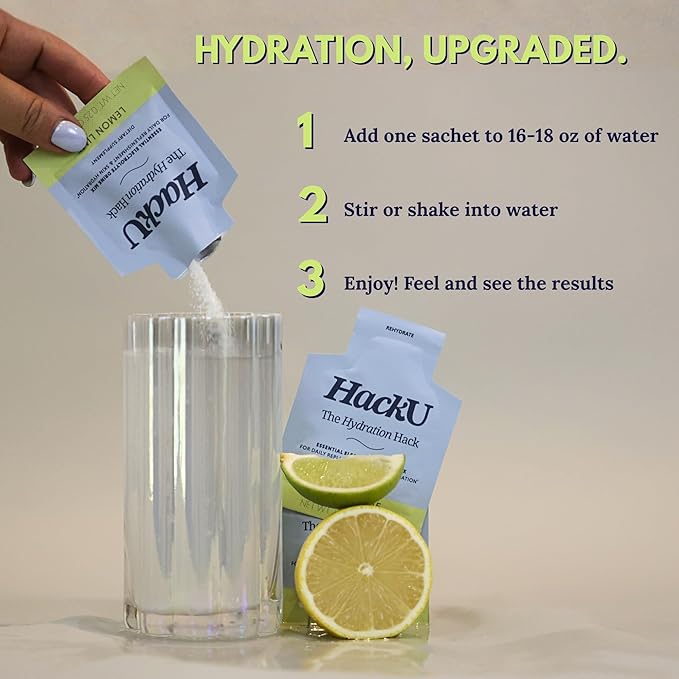 HackU Sugar-Free Electrolyte Packets for Body and Skin Hydration Support | Variety Pack | 10ct | Drink Mix