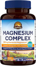 Vitalitown Magnesium Complex Supplement Magnesium Glycinate Citrate &amp Taurate L-theanine Ashwagandha Celery Seed Vitamin B6 Bone Mood Sleep Heart Health 180 Veggie Capsules