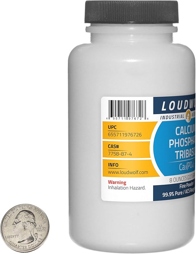 Calcium Phosphate Tribasic / 1.5 Pounds / 3 Bottles / 99.9% Pure ACS Reagent Grade/Fine Powder