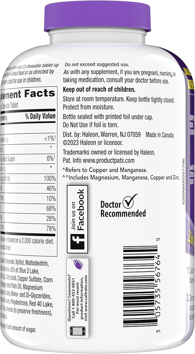Caltrate Chewables 600 +D3 Plus Minerals Calcium and Vitamin D Sugar Free Cherry Orange and Fruit Punch 155 count