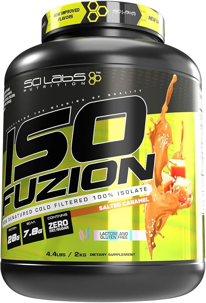 ISO FUZION 100% Whey Isolate | 28g Non Denatured Protein Powder Salted Caramel Flavor 4.4lb