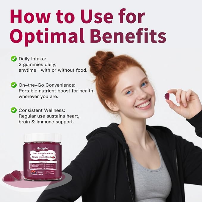 Beet Root GummiesSuper Nitric Oxide Beets SupplementGrape Seed&ampBlack Pepper ExtractVitamin C &amp B12Supports Blood Pressure&ampEnergyMixed Berry20:1 Beetroot120 Beet Chews