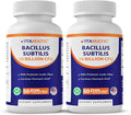 Vitamatic Bacillus Subtilis 10 Billion per DR Capsule - 60 Count - Digestive Gut &amp Immune Health Support - Made with Prebiotic Inulin Fiber-2 Pack