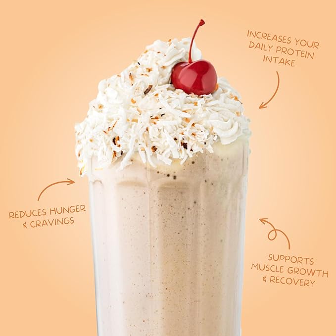 Clean Simple Eats Whey Protein Powder Coconut Cream Flavor Naturally Sweetened 100% Grass Fed Protein Powder with Digestive Enzymes &amp No Artificial Ingredients Gluten Free 30 Servings