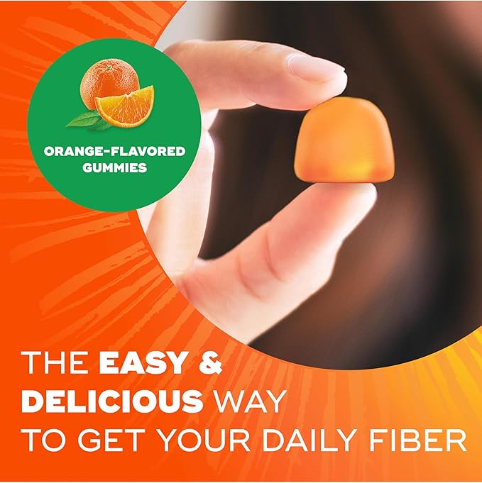 Metamucil Fiber Gummies for Adults No Sugar Added Orange Flavor 5g Prebiotic Plant Based Fiber Supplement Blend 120 Count