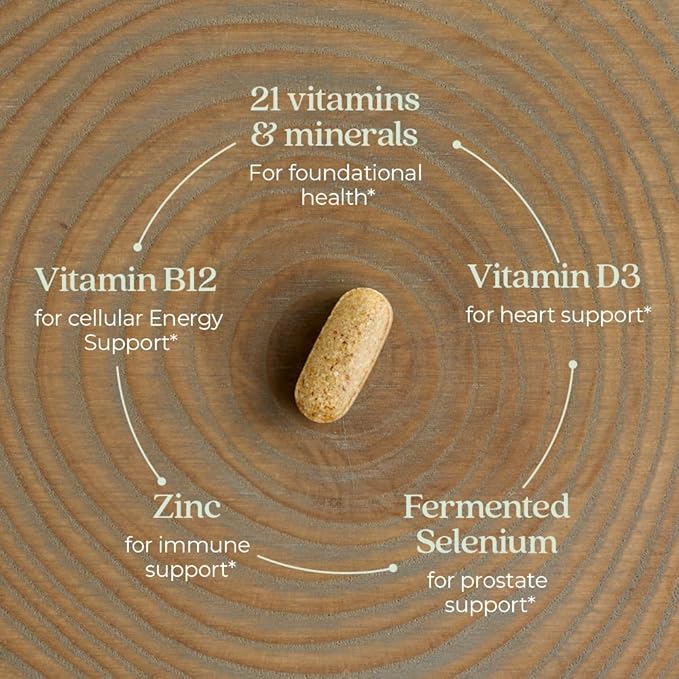 New Chapter Men’s Multivitamin B6 Extra B12 D3 Vitamin C &amp Zinc Immune Heart Cellular Energy and Brain Health Gentle on The Stomach One Daily Non-GMO Gluten-Free 18+ 72 Tablets