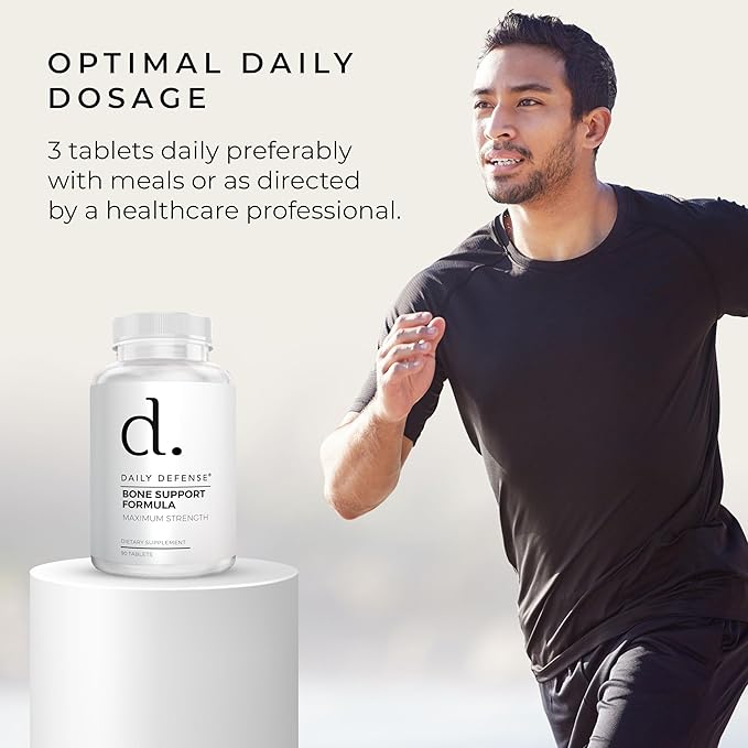 Calcium Supplements for Women &amp Men - Daily Defense Bone Support Formula with Calcium 1000mg Magnesium L-Lysine HCl &amp More - for Better Flexibility &amp Mobility - 90 Easy to Swallow Calci
