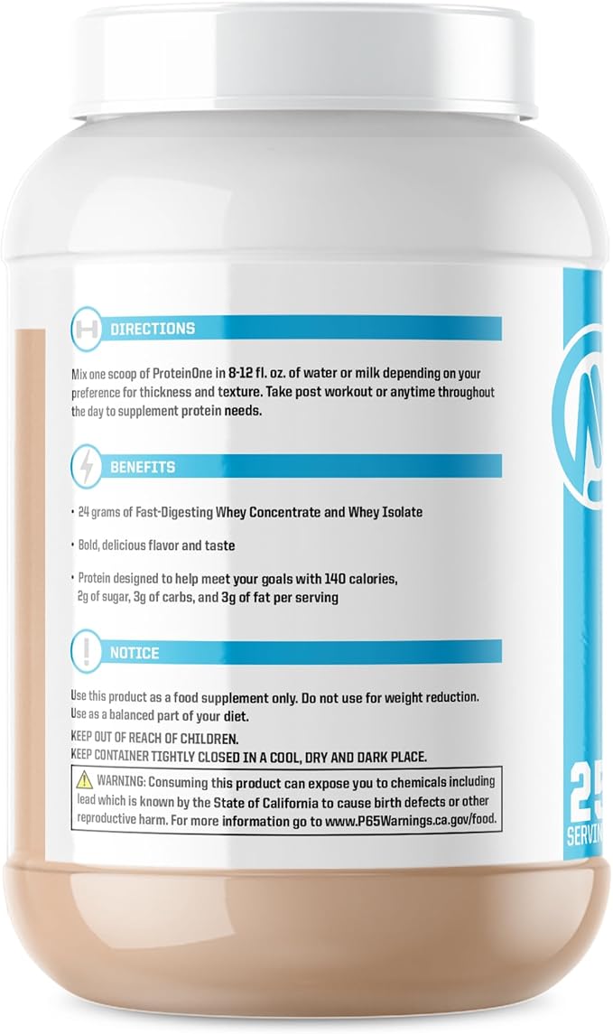 NutraOne ProteinOne Whey Protein Promote Recovery and Build Muscle with a Protein Shake Powder for Men &amp Women (Chocolate PB Cup - 2 LB)