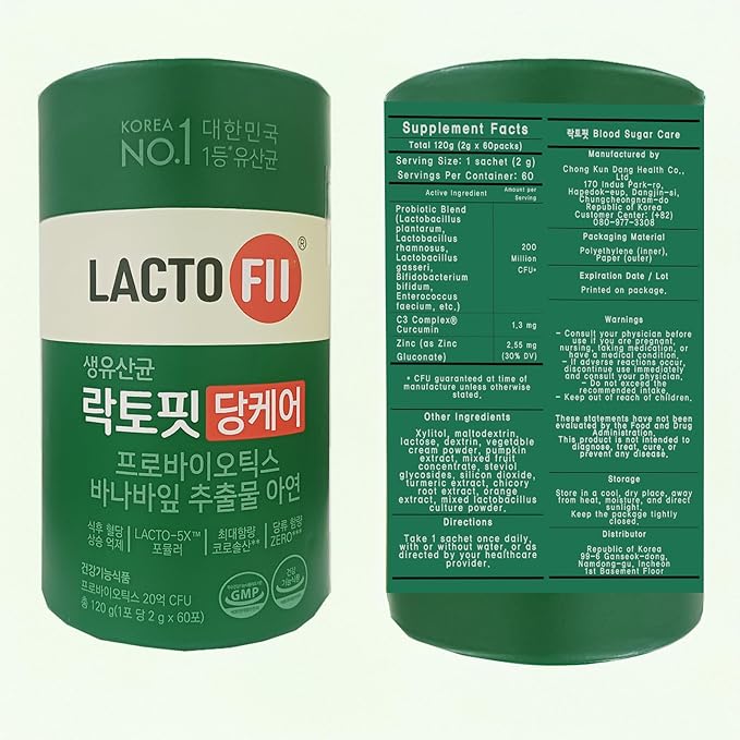 2 Billion CFU Corosolic Acid Digestive Health Support for Lacto-F.i.t Probiotic with Banaba Leaf &amp Zinc 60 Pouches (120g)
