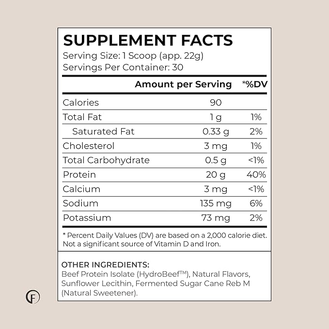Faster Way - Protein Powder - Hydrolyzed Grass Fed Beef - 20g of Protein Per Serving - Muscle Growth &amp Recovery - 9 Essential Amino Acids - Sugar Gluten &amp Dairy Free - Non-GMO - Vanilla - 30