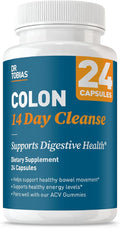 Dr. Tobias Colon Cleanse - Constipation Relief &amp Gut Health Support for Women &amp Men | 14 Day Colon Cleanser for a Gentle Colon Detox &amp Gut Flush 24 Capsules (1–2 Daily)