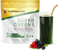 Transformation Super Greens Superfood Green Juice Powder - Immune &amp Energy Support | Natural Ingredients | Detoxifying &amp Alkalizing Minerals - Spirulina Chlorella Wheatgrass Spinach Alfalf