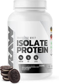 RAW Whey Isolate Protein Powder Cookies N Cream - 100% Grass-Fed Sports Nutrition Protein Powder for Muscle Growth &amp Recovery - Low-Fat Low Carb Naturally Flavored &amp Sweetened - 25 Servings