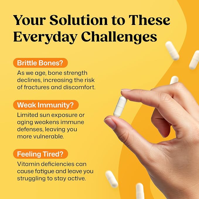 ColonBroom Vitamin D3 K2 | Supports Immune System Mood Balance Strong Bones &amp Teeth | Vegan Non-GMO Gluten-Free | Maximum Strength 2-in-1 K2 D3 Vitamin Supplement (30 Capsules 1 Month Supply)