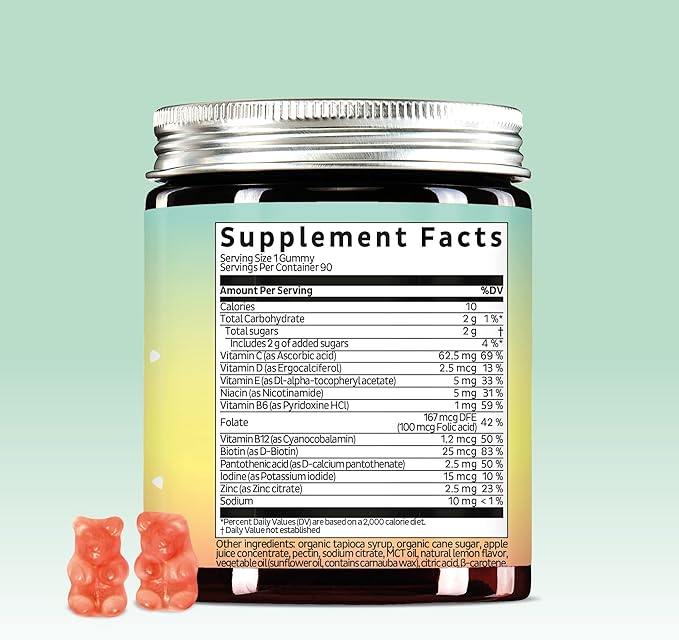 Bears with Benefits Immune Support Gummies – Vitamin C D B6 &amp B12 – Daily Immune Boost – Vegan Naturally Flavored (90 Gummies)