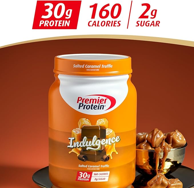 Premier Protein Powder Indulgence Salted Caramel Truffle 30g Protein 160 Calories 2g Sugar Gluten Free (17 Servings)