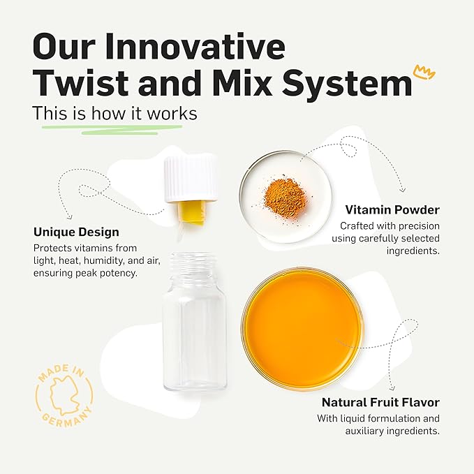 Vitabaum® Beauty Coenzym Q10 with B-Vitamins &amp Lycopene - Powerful Antioxidant Support - 30 Vials - 0.34 fl.oz Serving - Twist and Mix System™ for Fast Absorption - Vegan