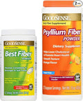 GoodSense Best Fiber (Flavor Free 62 Servings 8.6oz) + (Natural Psyllium Fiber Orange Flavor 72 Servings 15oz) Powder Sugar Free (1ea) (Variety Pack)
