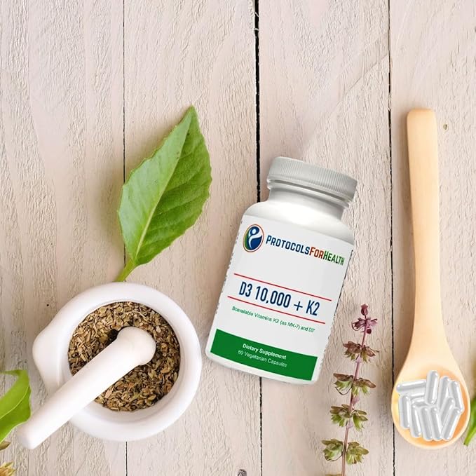 D3 10000 + K2 60 Veg Capsules Dietary Supplement - Supports Bone Health 60 Veg Capsules
