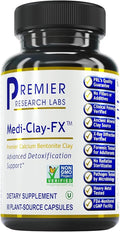 Premier Research Labs Medi-Clay-FX: Bentonite Clay Capsules for Detoxification | Food Grade Smectite Supplement | Absorb Toxins Supports Cellular Health and Mold Detox - 90 Capsules