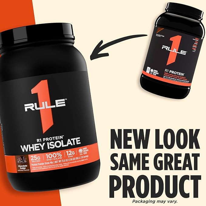 Rule 1 R1 Protein Whey Isolate - with 25g Protein &amp 6g BCAA Exclusively from Isolated &amp Hydrolyzed Sources for Workout Recovery (2 Pounds* Mint Chocolate Chip)
