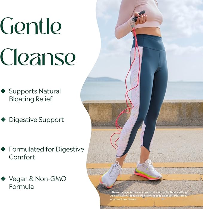 PURE Cleanse Capsules | Gentle Digestive Support for Women | Plant-Based Vegan &amp Non-GMO Formula | Supports Gut Health &amp Digestive Comfort | Clean Wellness Supplement | 60 Capsules