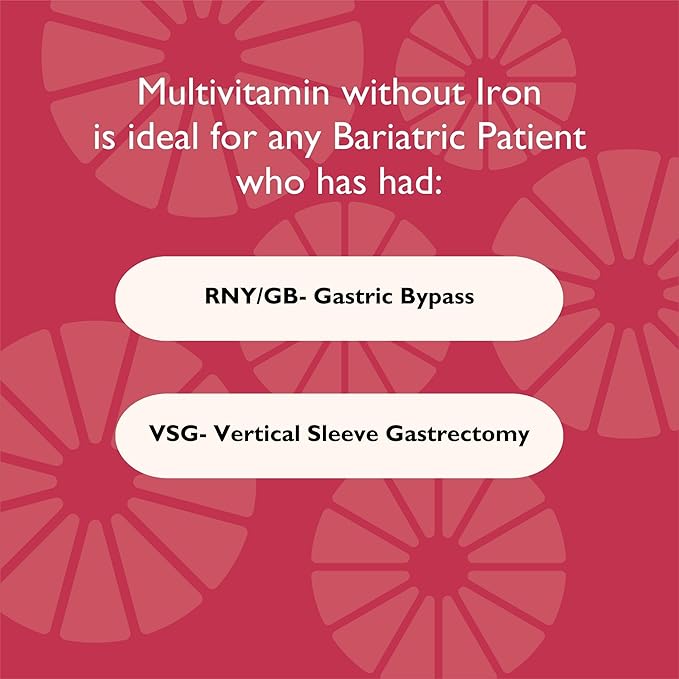 Celebrate Vitamins Bariatric Multivitamin Chewable Iron Free - Post Gastric Bypass &amp Sleeve Gastrectomy Supplement for Men &amp Women - Essential Minerals &amp Vitamin A B D &amp E - Grape (