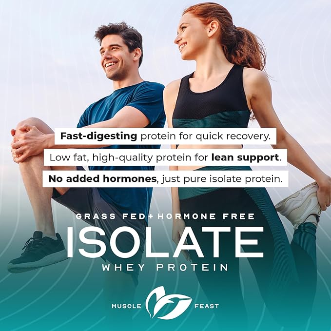Muscle Feast Isolate + Creatine Bundle: 1 Whey Protein Isolate (Chocolate 2lb) + 1 Creatine Powder (Unflavored 300g) | Premium Supplements Vegetarian Gluten Free