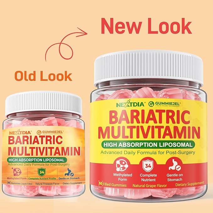 Liposomal Methylated Bariatric Multivitamin Gummies with Iron for Women &amp Men High Absorption Multivitamin w/CoQ 10 Probiotic Digestive Enzymes Support Gastric Bypass &amp Sleeve Recover Ener
