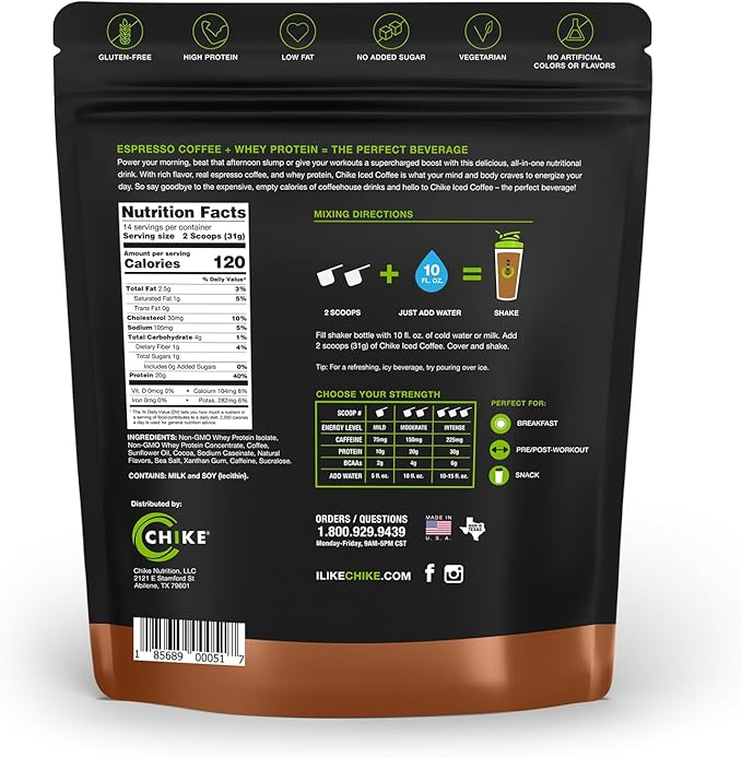Chike High Protein Iced Coffee Sampler Pack and Mocha Bundle 20 G Protein 2 Shots Espresso 1 G Sugar Keto Friendly and Gluten Free 14 Serving Bag and 6 Sample Packets 20 Servings